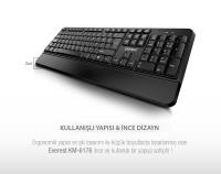 EVEREST KM-6176 OFFICAL Siyah Kablosuz Combo Q Multimedia Klavye + Mouse Set 